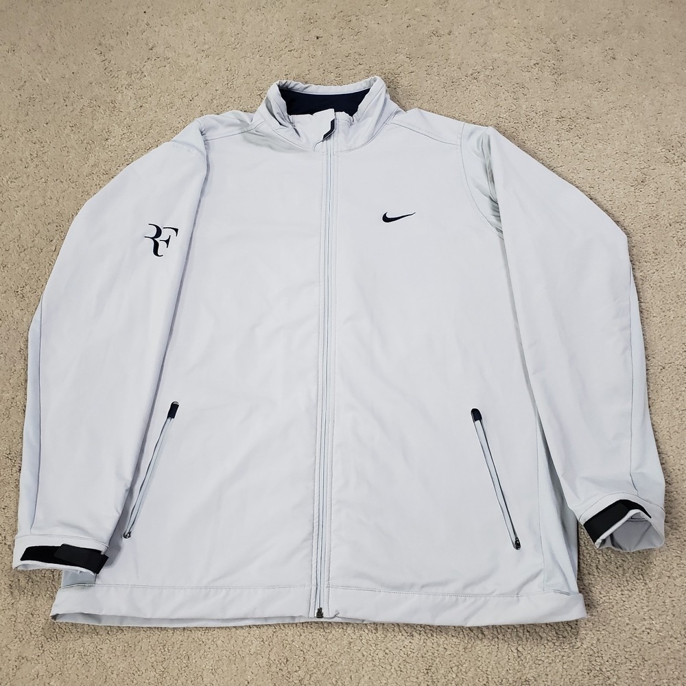 Nike Roger Federer 2012 RF Tennis Track Jacket Mens XXL Gray Full Zip Waterproof